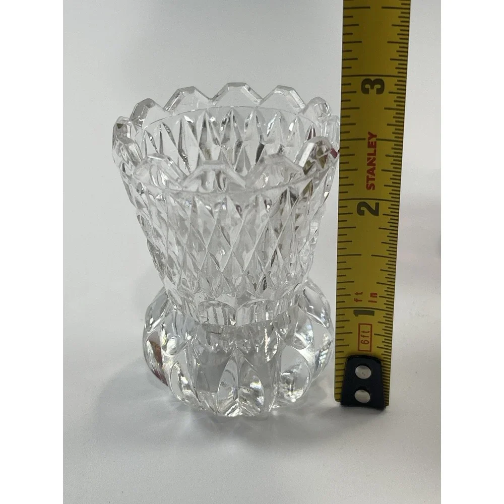 Vintage Copper Hawaii Red Amberina Clear Glass Toothpick‎ Holders Set Of 3